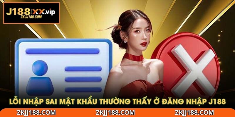Lỗi nhập sai mật khẩu thường thấy ở đăng nhập J188