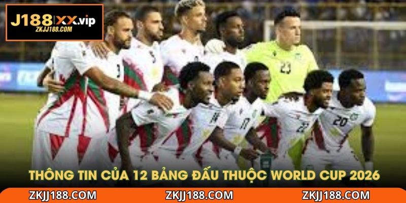 Thông tin của 12 bảng đấu thuộc World Cup 2026